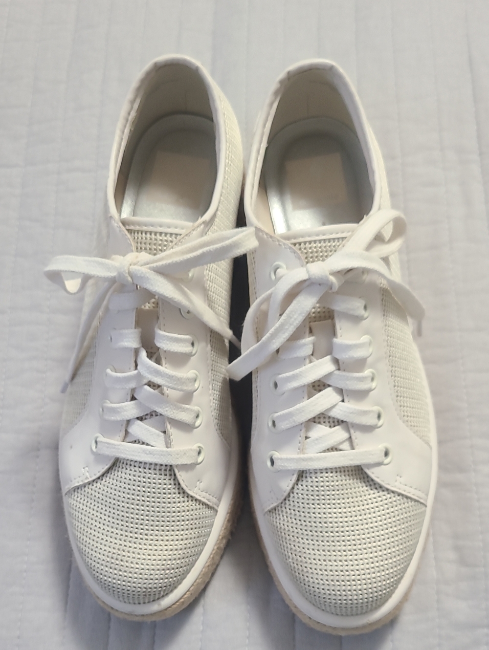 Dolce Vita Tannah Espadrille Wedge Women Trendy Platform Beige Sneakers Sz 8.5 M